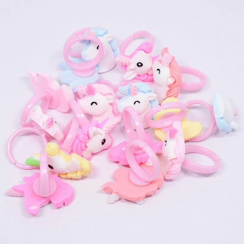 10 шт./лот прекрасный в виде единорога из мультфильма с лошадкой перстни вечерние