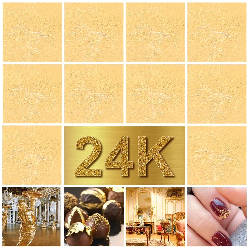 10 шт. листы из съедобной золотой фольги 24 к|Принадлежности для выпечки| |