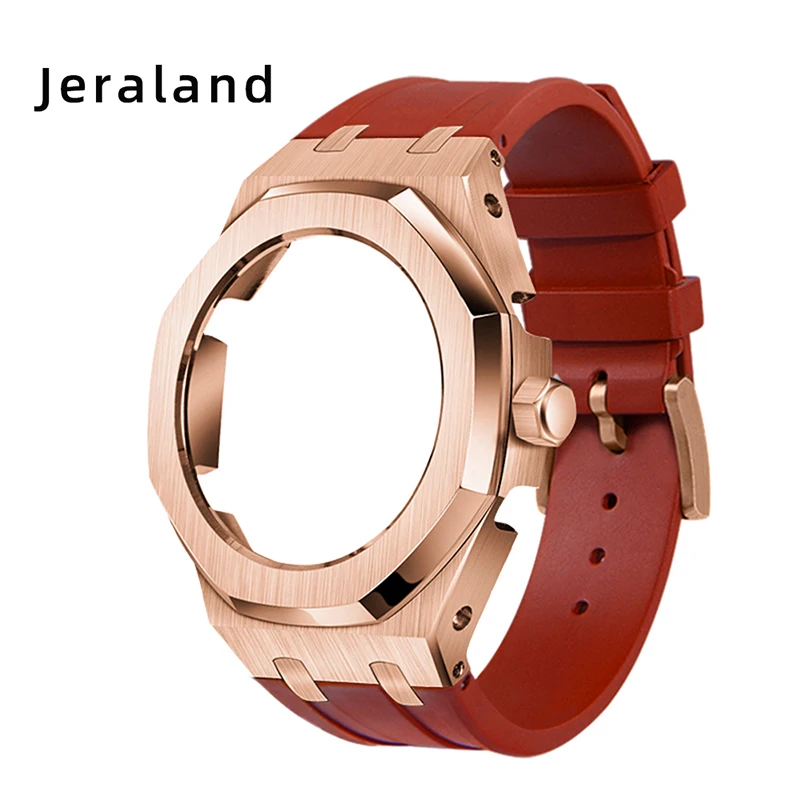 

Чехол GA2100 GA2110 из нержавеющей стали с резиновым ремешком, цвет розовое золото