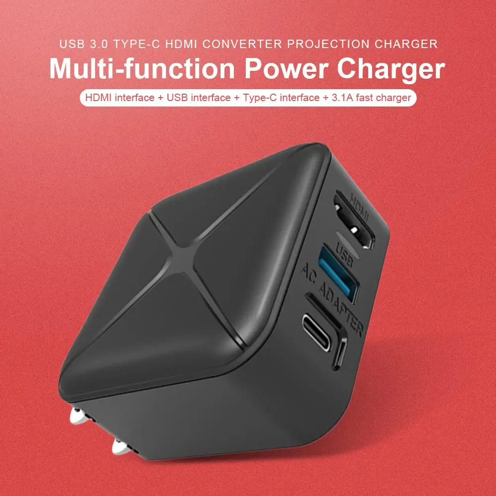 

Штепсельная вилка переменного тока для переключателя/выключателя Lite USB 3,0 Type-C HDMI конвертер проекционное зарядное устройство