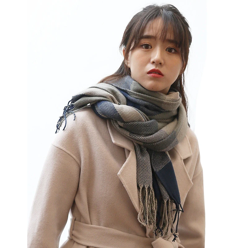 Роскошный клетчатый шарф deigner для женщин зимние кашемировые шарфы модные из