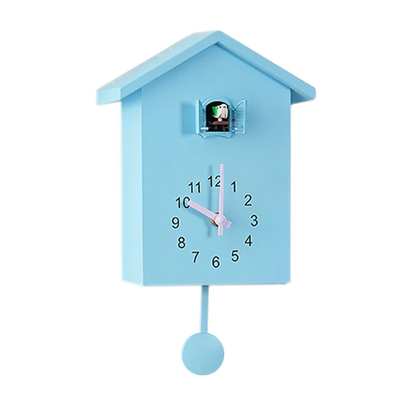 

Cuckoo Clock Wall Clock- Movement Chalet-Style , Minimalist Modern Design Blue
