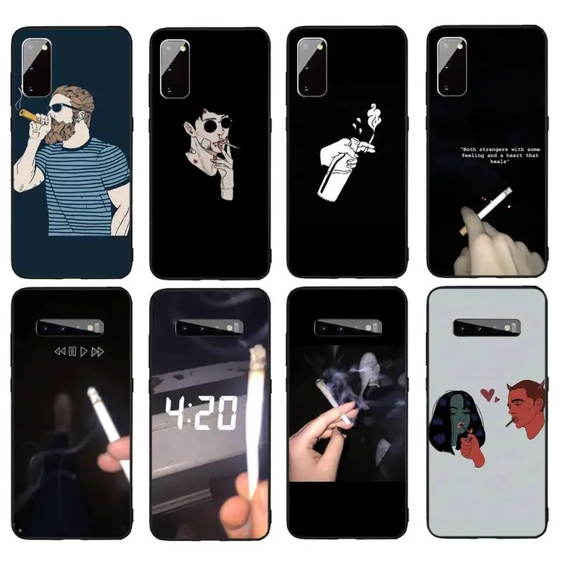 

Weed Cigarette Smoking Phone Case For Samsung Galaxy S7 S8 S9 S10e S20 PLUS Note 10 Pro PLUS LITE NOTE 20 UITRA