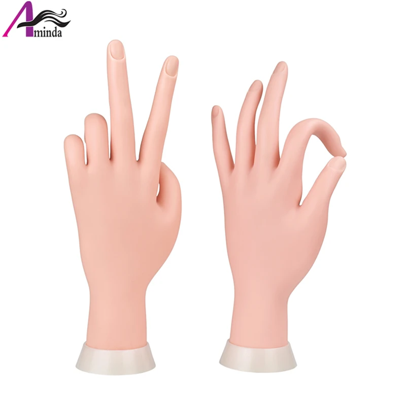 1Pc Flexible Plastic Mannequin Hand For Display Multi-function Soft Hand Mannequin For Gloves Jewelry Finger Covers Nails Show