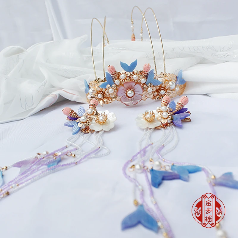 Роскошная винтажная заколка для волос ручной работы с лиловым жемчугом и