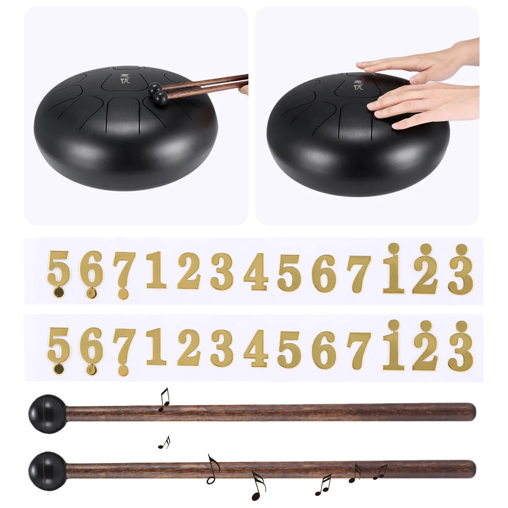 12 дюймов Мини 11 тон сталь язык Профессиональный ударный барабан Handpan инструмент с барабаном для музыкальных терапевтов