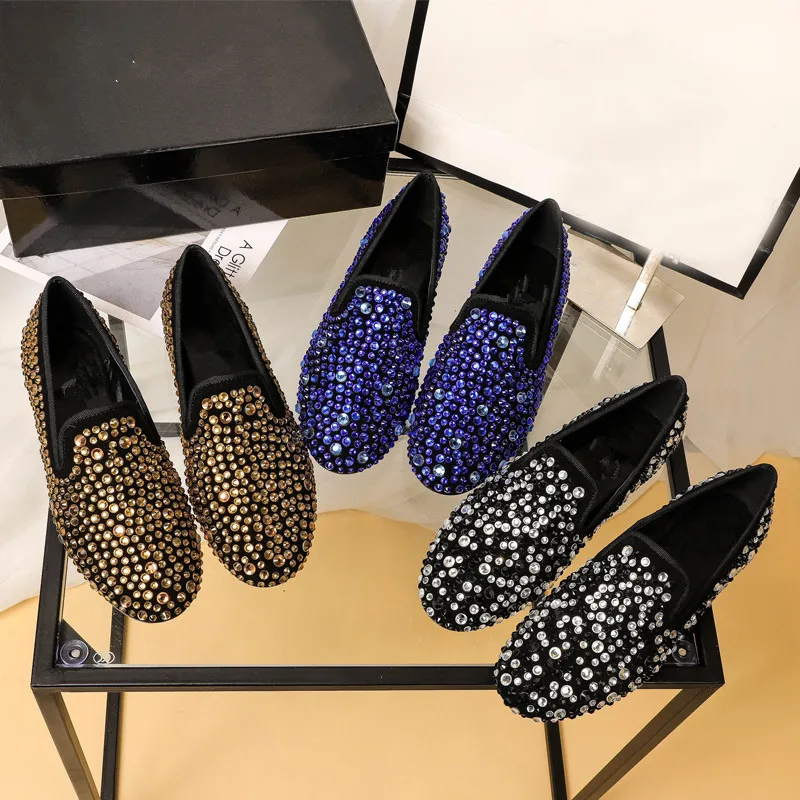 Стразы повседневная обувь на плоской подошве женская с кристаллами Zapatos De Mujer