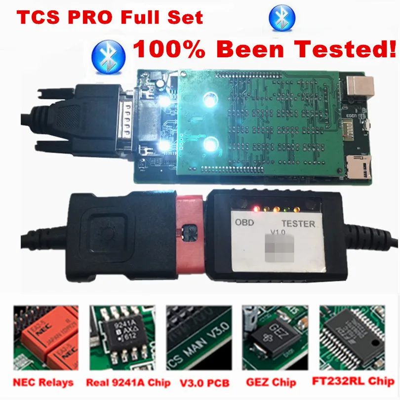 10 шт. автомобильный диагностический сканер с Bluetooth TCS PRO V3.0 OBD2 NEC MVD инструмент
