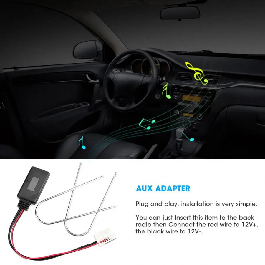 Беспроводной Bluetooth адаптер с 12 контактным радио вспомогательный кабель аудио