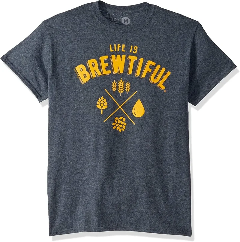 

10oz apparel Beer t Shirt Life is Brewtiful Funny Tshirt T-shirt Karate Graphic Tees Tee Shirt Unisex Harajuku Shirt Male