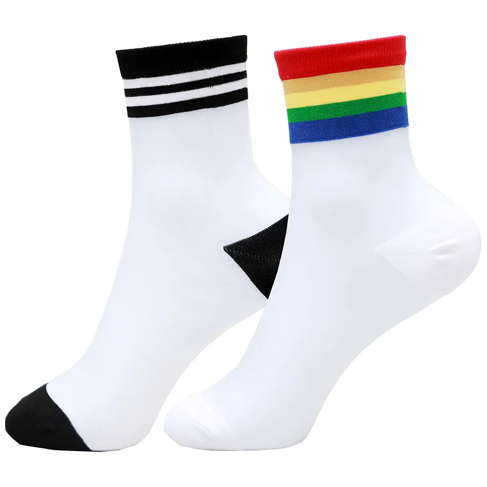 2/3/6 пар/партия повседневные носки в радужную полоску ажурные женские летние