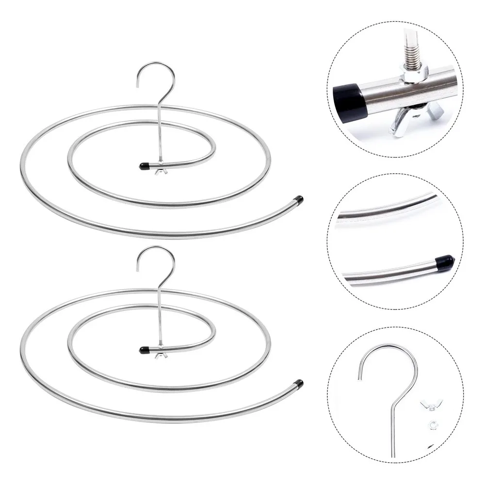 

2Pcs Stainless Steel Spiral Shape Drying Rack Hanger for Bed Sheet Bed Cover