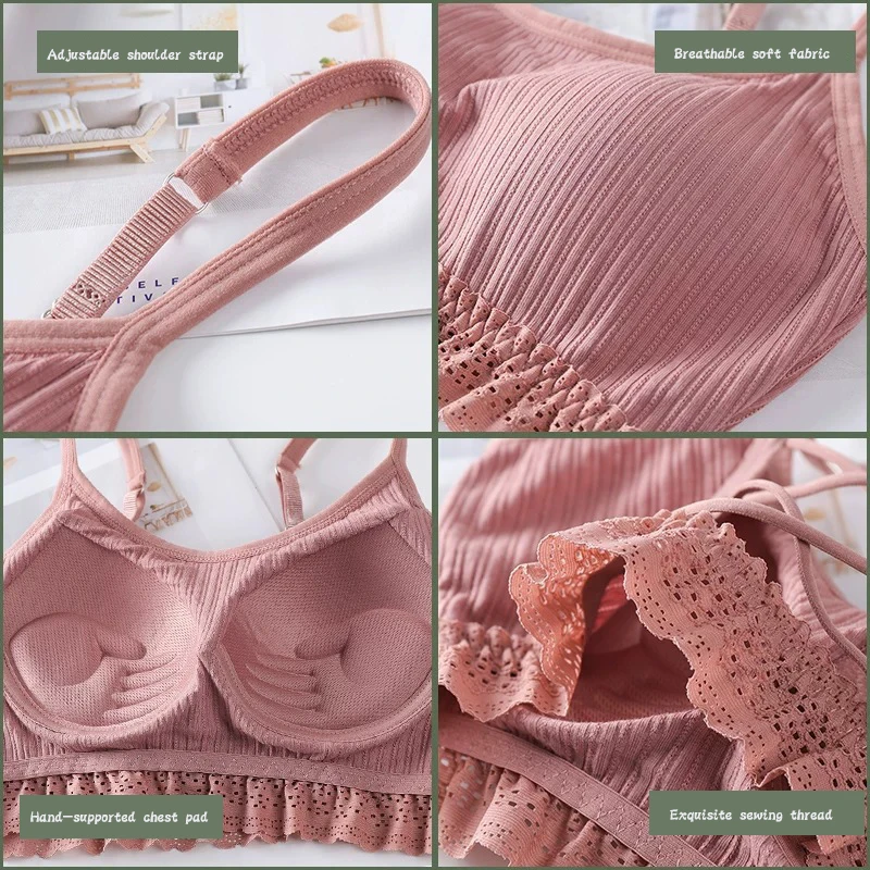 

Bralette 2021 Fashion With Removable Padded Camisole Female Streetwear Breathable Sport Bra Cross Backless Women Crop Top