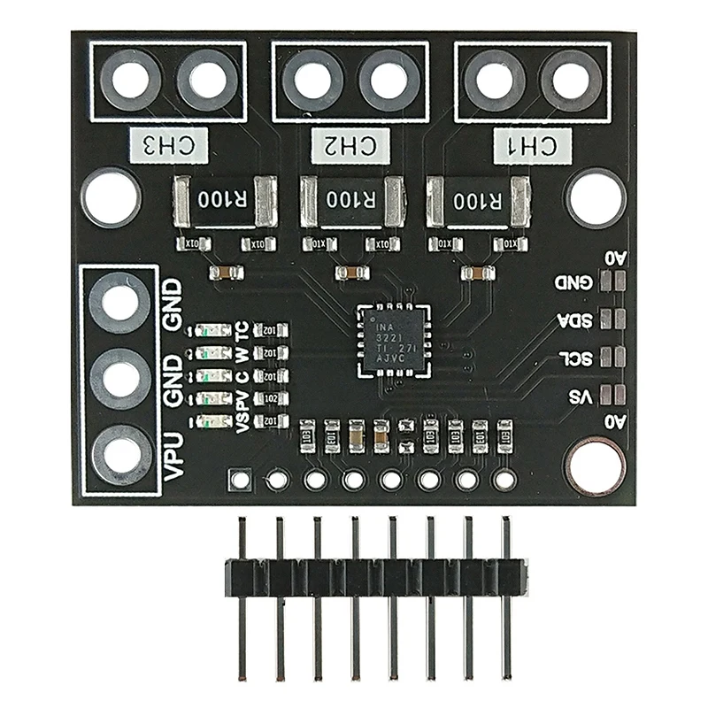 

Трехканальный шунтирующий источник питания SMBUS INA3221 FULL-I2C, плата монитора напряжения, модуль датчика замены INA219 с контактами