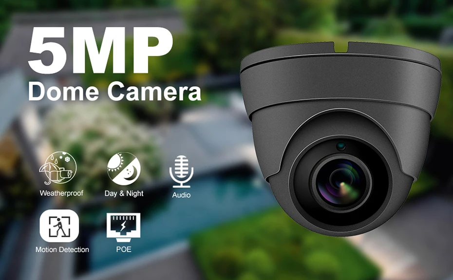 UniLook(Hikvison совместимый) 5MP ИК купольная POE IP камера наружная Безопасность Аудио CCTV видео наблюдения H.265 ONVIF IPC-D3150G-S