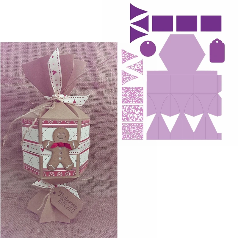 Подарочная коробка в сахарном стиле металлические Вырубные штампы складные