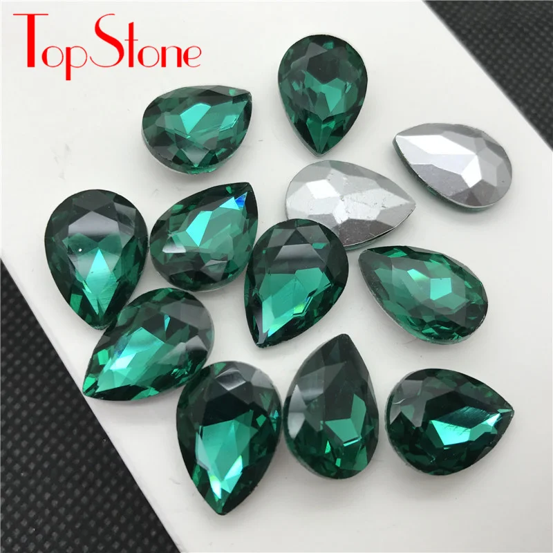TopStone каплевидные кристаллы модные камни заостренные стеклянные стразы Размер 7x10