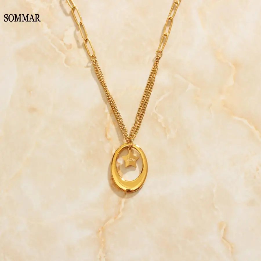 SOMMAR лидер продаж 2021 ожерелья и подвески в форме богини с золотым наполнителем