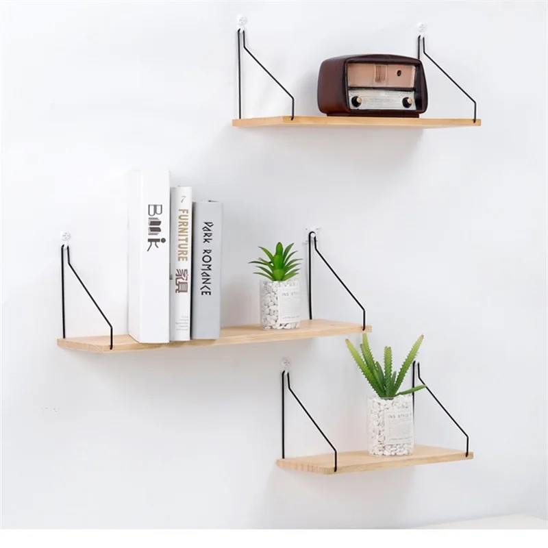 

Brief Wooden Decorative Wall Shelf Wall Decor Storage Rack Organization For Kitchen Living Room Kid Room DIY Wall Rack Holder