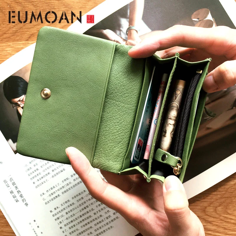 Кожаный кошелек женская маленькая сумка для карт карманный зажим визитница из