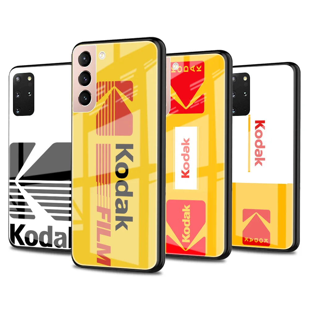 

Glass Case For Samsung S20 FE S21 Phone Cover for Galaxy S10 S9 S8 Plus Note 20 Ultra 10 Lite 9 S10e Coque Luxury Kodak