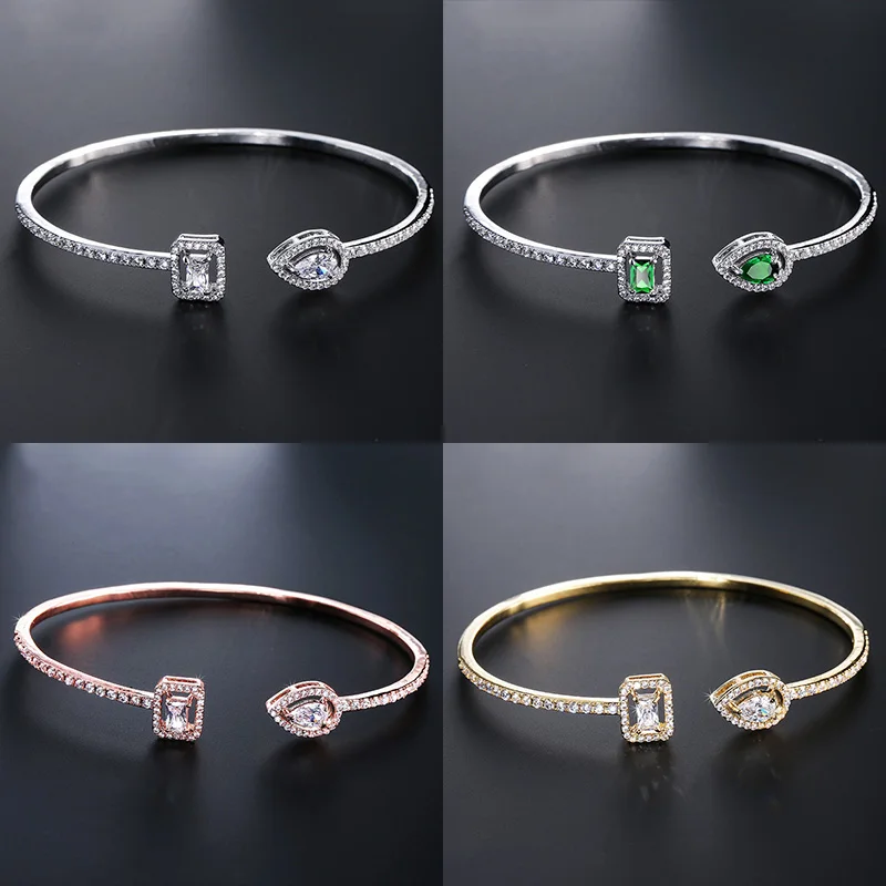 

Trendy Snake Punk Pear Shape 925 Sterling Silver Adjustable Open Bangle For Women Anniversary Gift Jewelry Wholesale