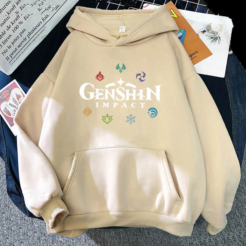 Толстовка Genshin Impact 2021 для женщин и корейский худи уличная одежда с графическим