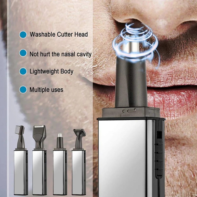 Перезаряжаемый триммер для волос в носу 4 1 портативный Электрический бритья