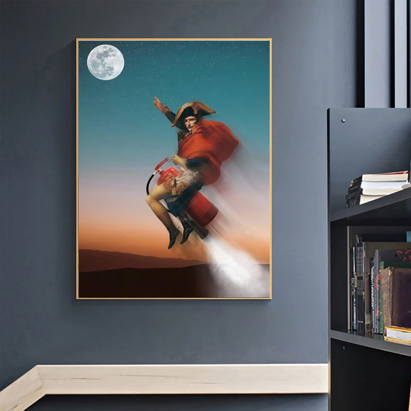 Modern Spoof Napoleon Rode Fire Extinguisher Canvas Painting Poster and Print Wall Art Picture for Living Room Home Decor Cuadro | Дом и сад