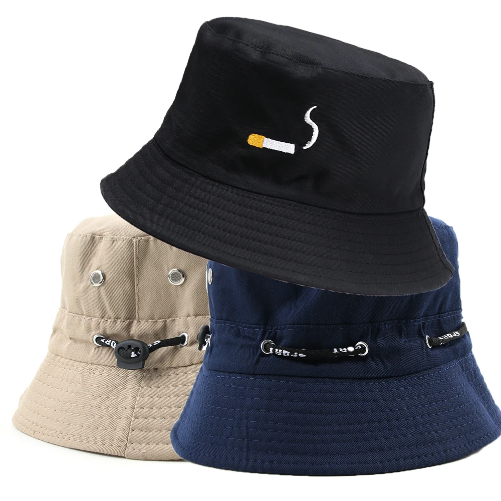 Панама с вышивкой для мужчин и женщин шапка в стиле хип-хоп рыбалки складная