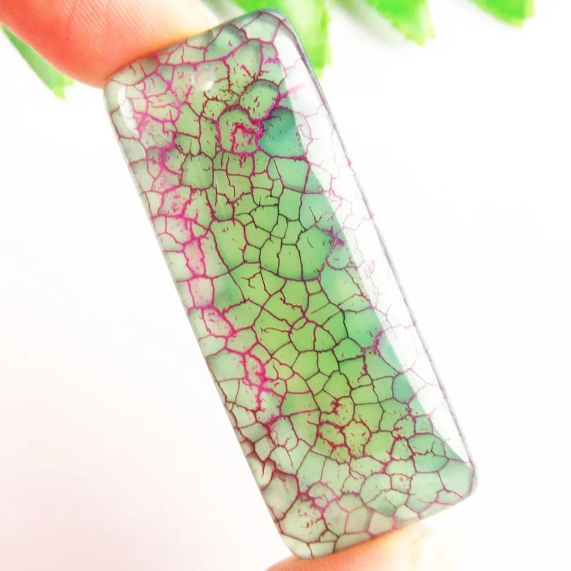 

3Pcs 23.5g 50x20mm/35x15mm Purple Green Fire Agates Oblong Pendant Bead TJ55