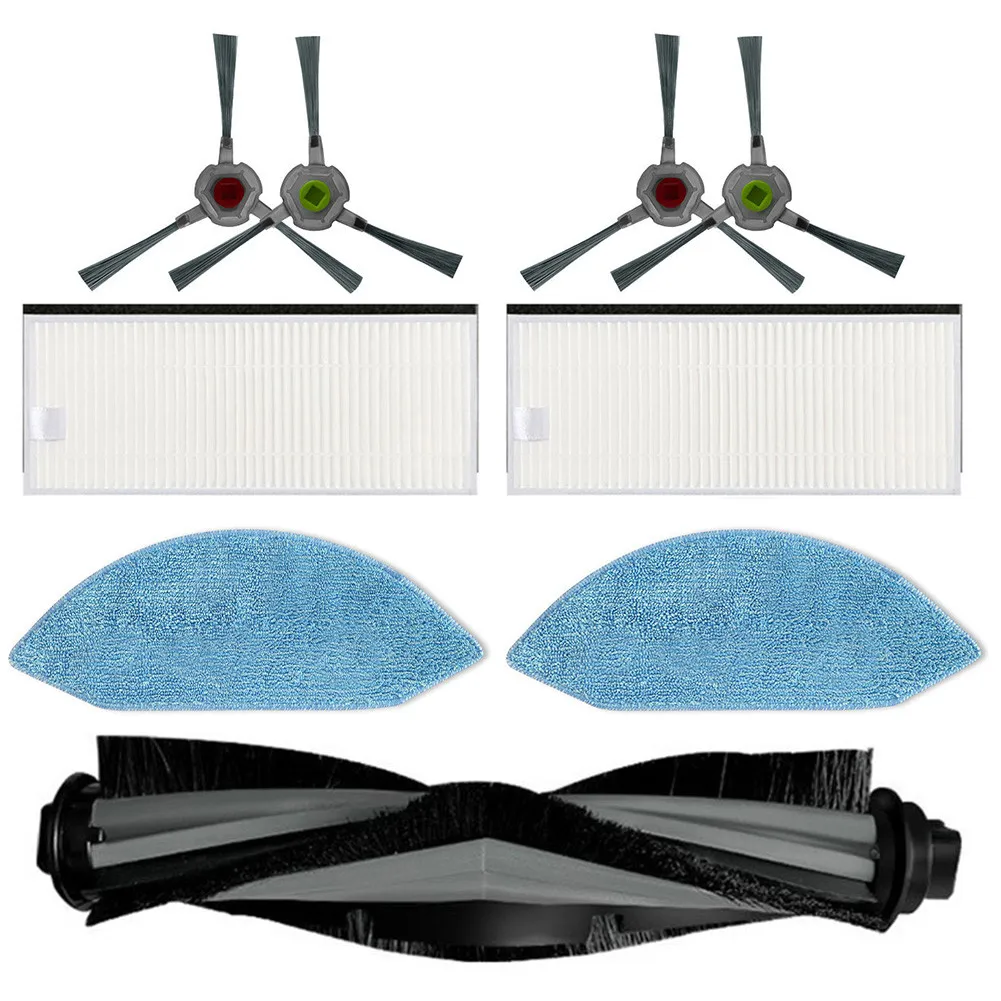 

9Pcs Roller Brush Filter Mop Cloth Side Brush For Ecovacs DEEBOT OZMO U2/U2 Pro Household Cleaning Accessories