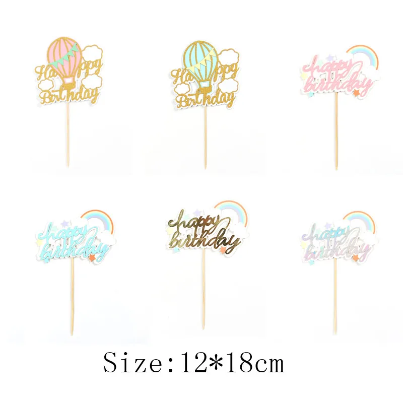 Романтические воздушные шары радужные топперы торты на день рождения флаги