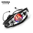 Плетеный кожаный браслет SONGDA в стиле стимпанк, с застежкой-кнопкой, украшения для фанатов, сериалов