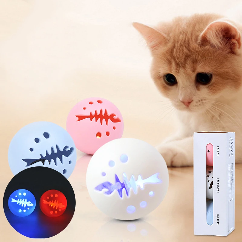 

3pcs/lot Pet Supplies Cat Playing Toy With Catnip And Catnip Luminous Teaser Kitten Interactive Ball Cat Toy