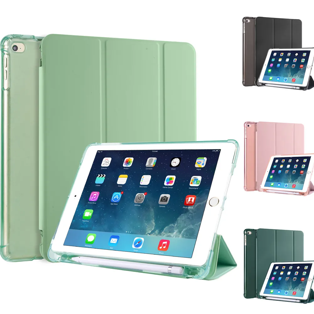 

For iPad 10.2 2020 8Th Gen Opaque Soft And Pen holder Sleep Wake Up Cover Case for iPad Air 10.2 2019 Air 10.5 10.9 2018 9.7