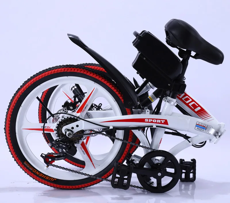 Миниатюрный Электрический велосипед 20 дюймов двойной дисковый тормоз