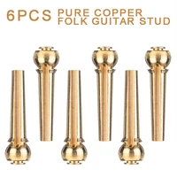 6pcs gold brass metal acoustic guitar bridge pegs durable string nail pins set parts for guitar instruments spare accessories