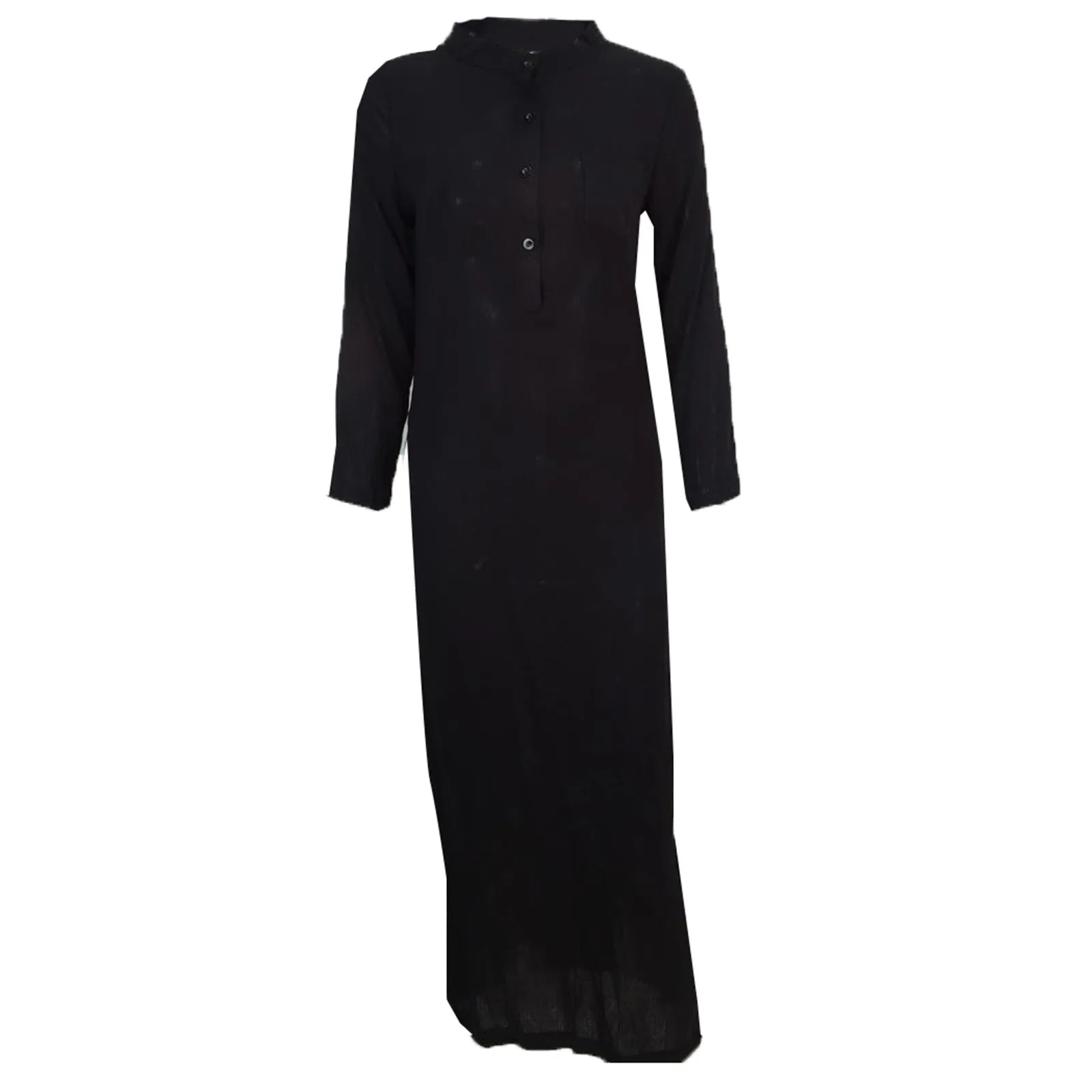 

40# Solid Color Deep V Straight Long Dress Elegant Half Sleeve Cotton And Linen Dress Sexy Floor Length Dressesforwomen 2021