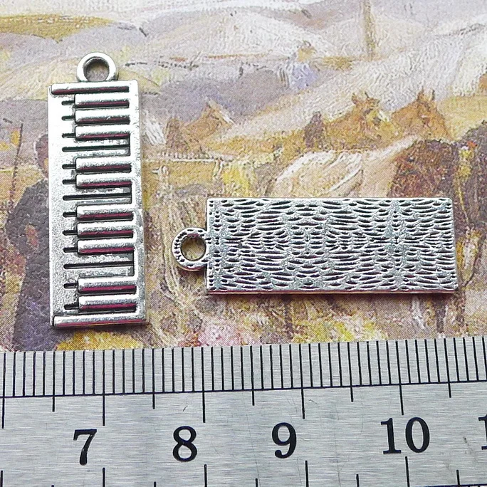 

B7531 3G 10*30mm antique Piano Bonding DIY charm pendant ornament Retro 50 Pcs/bag