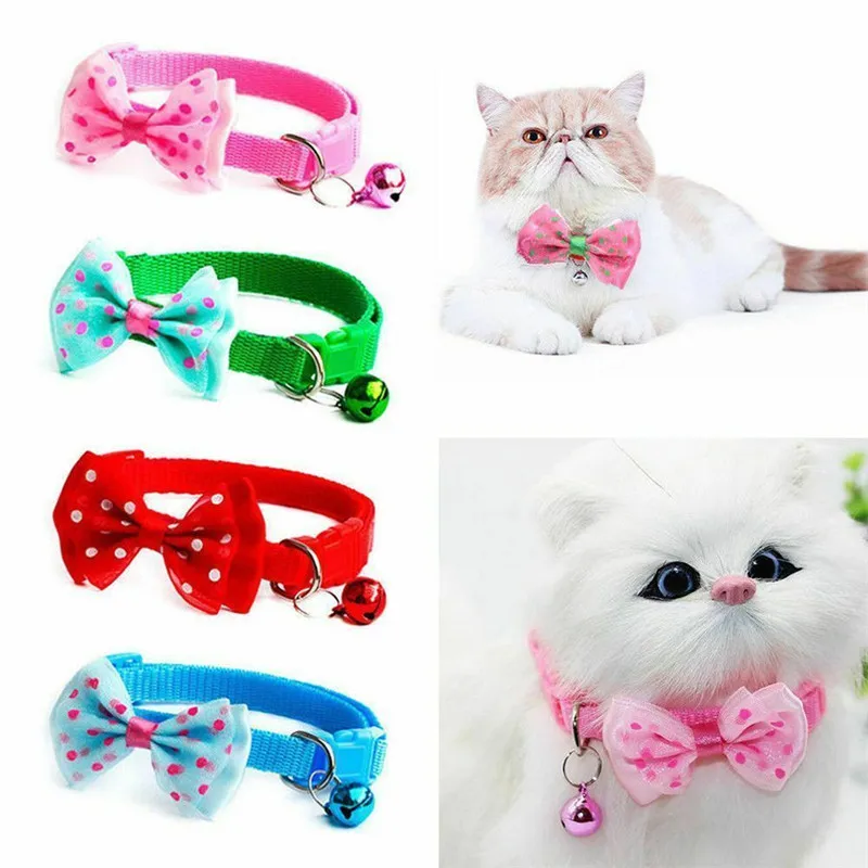 

TN Dog Accessories Pet Collar With Bell Lovely Bow Puppy Animal Neck Strap Adjustable Buckle Pet Free Shipping