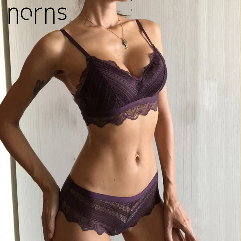 Norens, новинка, половина чашки, ультра-тонкое кружевное женское нижнее белье, полые кружевные вышитые бюстгальтеры пуш-ап, Женский комплект нижнего белья размера плюс