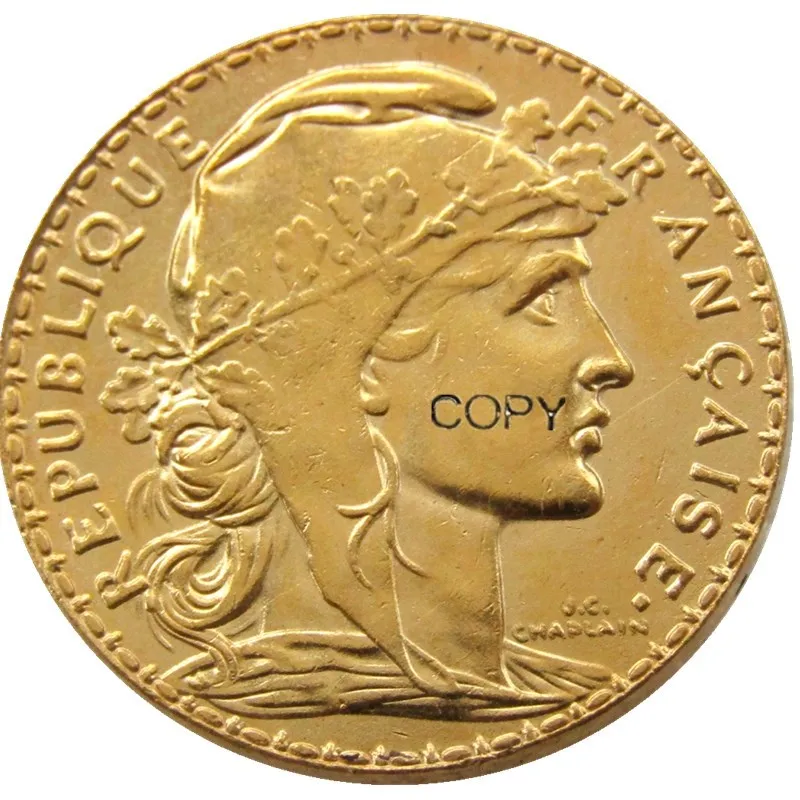 1914 France 20 Franc Rooster Gold Plated Copy Coin | Дом и сад