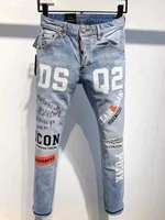 men jeans pencil pants motorcycle party casual trousers street clothing 2021 denim man clothin 9809