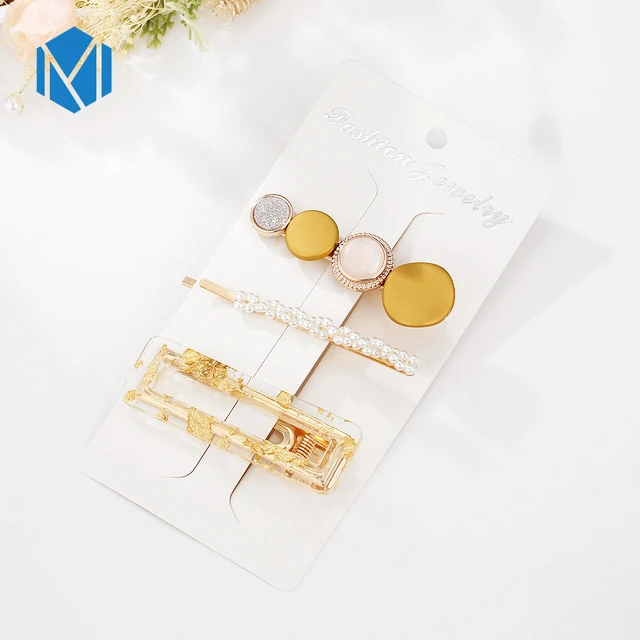 3pcs square yellow M MISM INS Круглый корейский Кристалл Сплав заколки для волос Макарон цвет заколки BB шпильки Заколки для женщин обувь девочек аксессуары для волос - Цвет: 3pcs square yellow