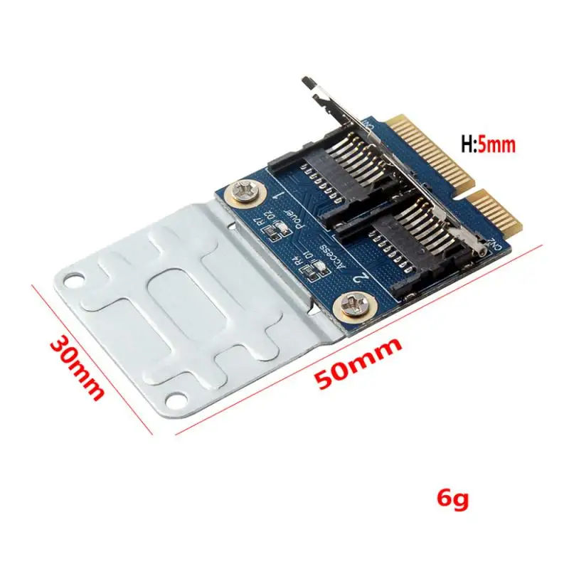 Двойная карта TF Micro SD для Mini PCIe PCI Express с половинным кронштейном адаптер чтения