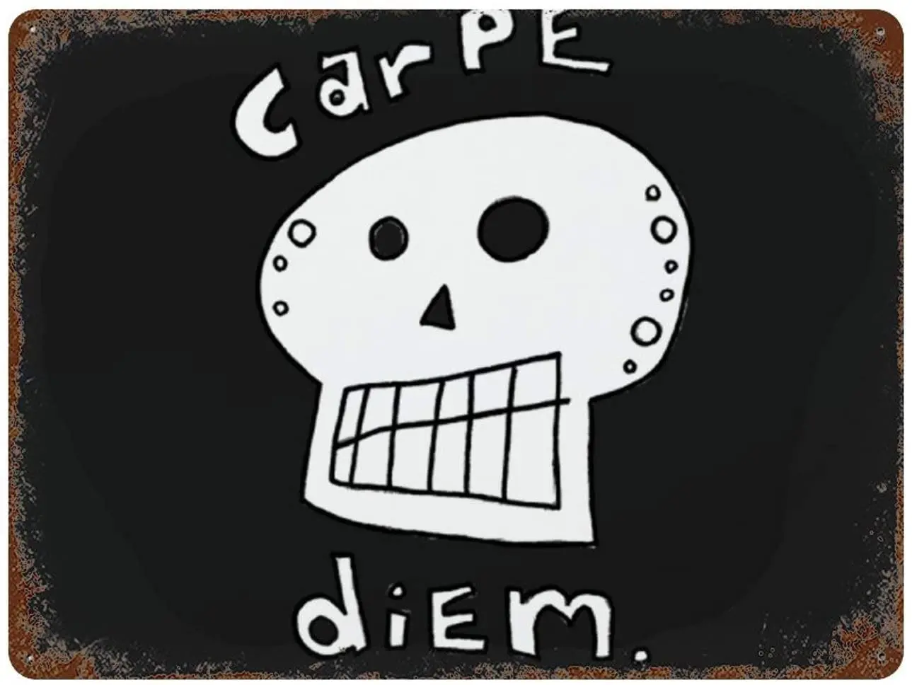 

Carpe Diem Skull Metal Wall Sign Tin Warning Hanging Signs Vintage Plaque Art Poster Painting Celebrity Yard Garden Door Ba