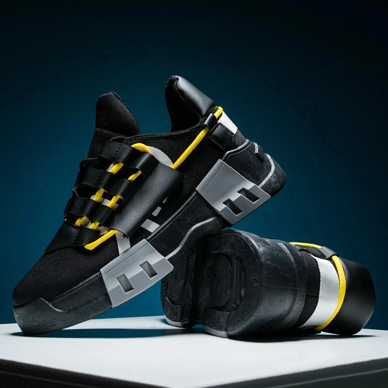 

Men Breathable Casual Running Fashion Comfy Sneaker Solid Color Basic Sport Shoes Male Lace-Up Outdoor Casual Footwears