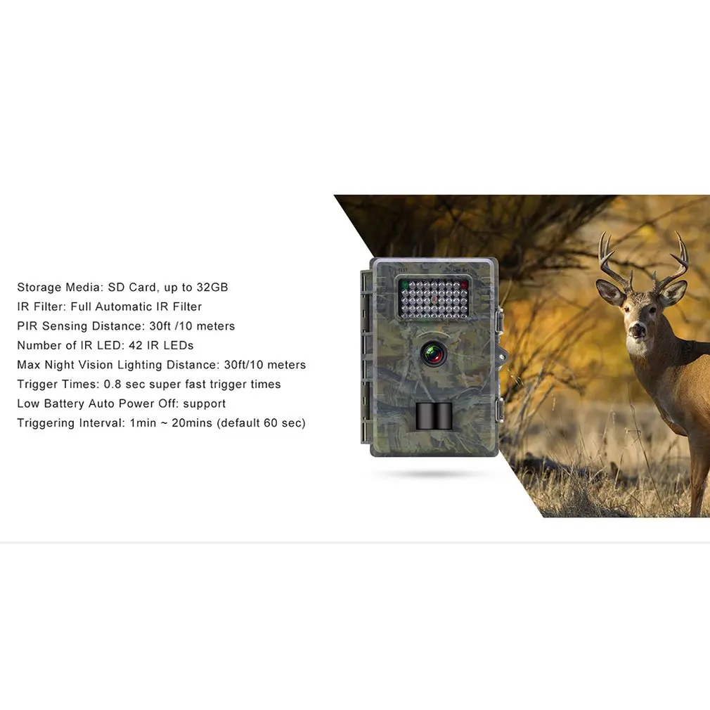

TC200 hunting camera HD waterproof ABS 12-megapixel Image Resolution Super Night Vision Outdoor security surveillance camera