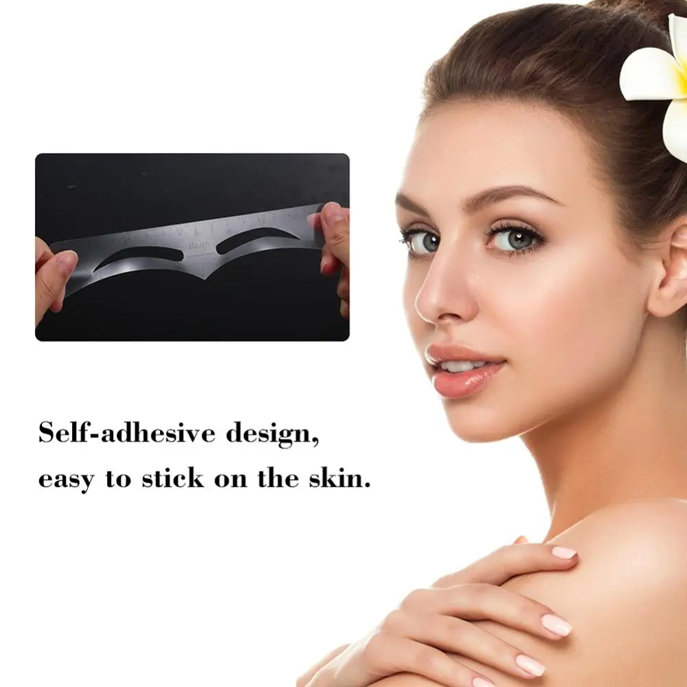 

Disposable 50pcs/Lot Eyebrow Ruler Sticker Adhesive Microblading Guide Permanent Makeup Tool